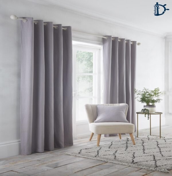 Diamond Texture Silver Grey curtains by Dockyard