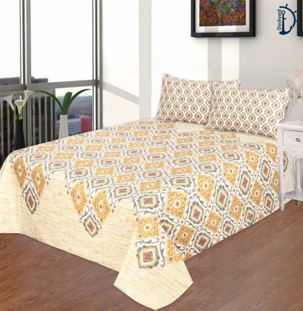 Bed Sheets Beige Diamonds