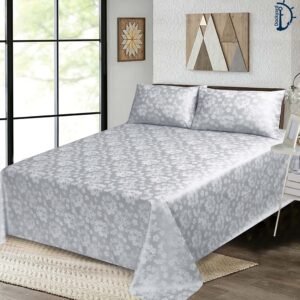 Blossom-Silver Jacquard Bed Sheet