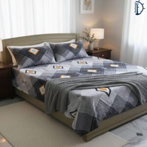 Satin Printed Bed Sheet | Bedsheet set with 2 Pillowcover | 3