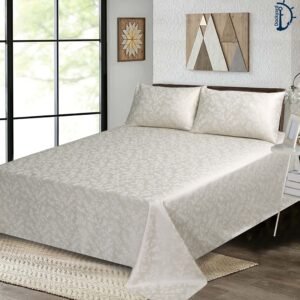 Ebony Natural |  Jacquard Bed Sheet | with Two Pillowcase