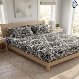 Satin Printed Bed Sheet | Bedsheet set with 2 Pillowcover |