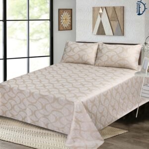 Marbel Gold |  Jacquard Bed Sheet | with Two Pillowcase