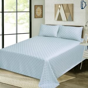 Morning Rays Duckegg |  Jacquard Bed Sheet | with Two Pillowcase