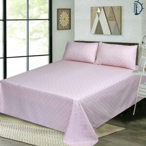 Morning Rays Pinkg |  Jacquard Bed Sheet | with Two Pillowcase