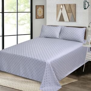 Morning Rays Silver |  Jacquard Bed Sheet | with Two Pillowcase