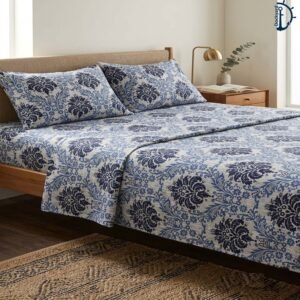 Satin Printed Bed Sheet | Bedsheet set with 2 Pillowcover | 2