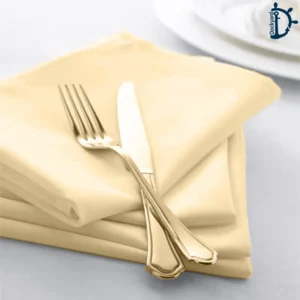 Dinner Napkin, Pack of 12 – 100% Cotton Satin Large Table Napkins – Golden Beige