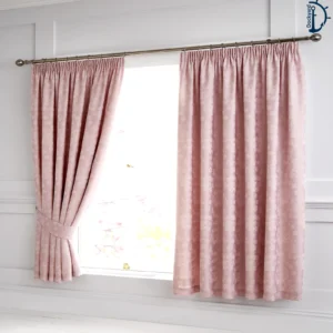 Cherry Blossom Jacquard Curtains – Blush Pink | Tape Top Curtain Set