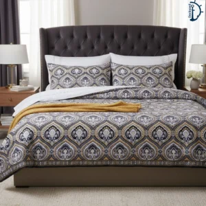Satin Printed Bed Sheet | Bedsheet set with 2 Pillowcover | 4