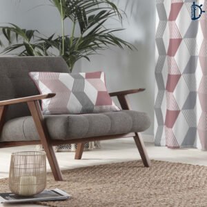 Luxury Geowall Chevron Printed – Half panama Cushion cover – Blush Pink | Single piece cushion cover