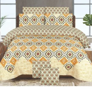 Cotton Percale Bedsheets | Bedsheet set with Pillowcover | Beige Diamonds