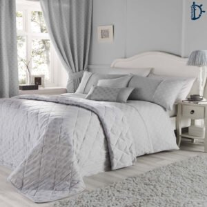 Morning Rays Duvet Set|Silver Grey Fancy Jacquard Quilt Cover