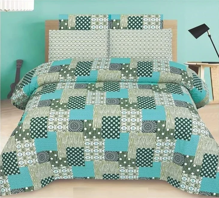 Cotton Percale Bedsheets | Bedsheet set with Pillowcover | Floral Puzzle