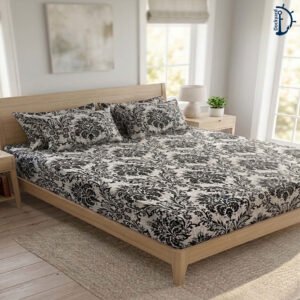 Satin Printed Bed Sheet | Bedsheet set with 2 Pillowcover