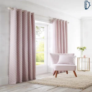 Morning Rays Jacqurd Curtains set – Blush Pink |Lined Curtains Pair