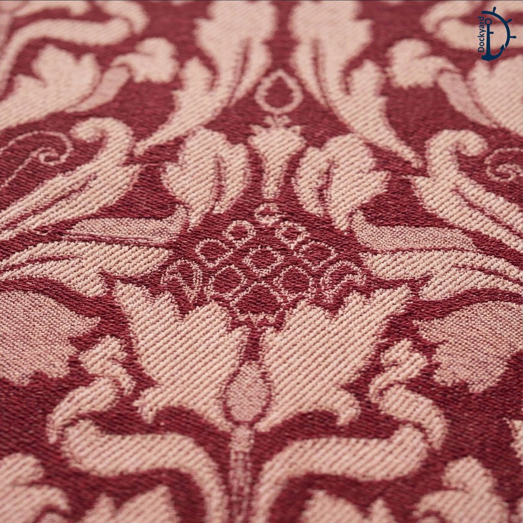 Petal Damask Jacquard Curtains-Golden Red | Lined Curtains Pair | Tape top - Image 3