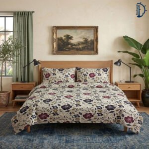 Satin Printed Bed Sheet | Bedsheet set with 2 Pillowcover | 8